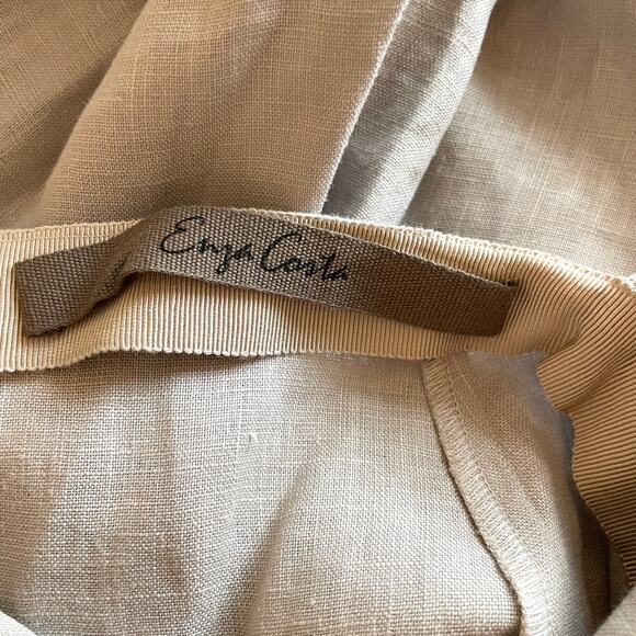 Enza Costa Linen Laced Open Back Maxi Dress In Mist Taupe Size Medium New - Picture 13 of 15